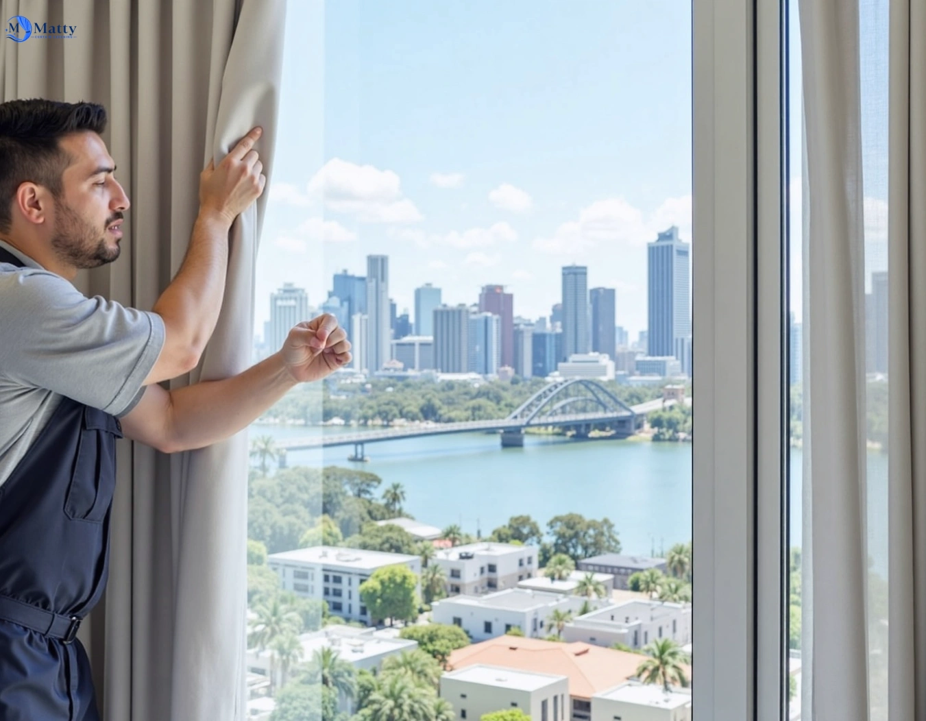 Professional curtain steam cleaning service mount-ommaney QLD by Matty Curtain Cleaning