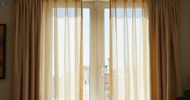 Dull dusty drapes in mount-ommaney before professional cleaning